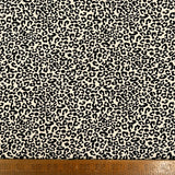 French Terry Baby Leopard Cotton Elastane Beige Black Animal Print Knit Jersey Fabric Ruler