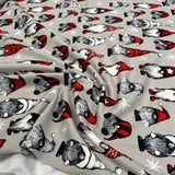 French Terry Festive Gnome Sand Brushed Cotton Elastane Knit Jersey Fabric CU