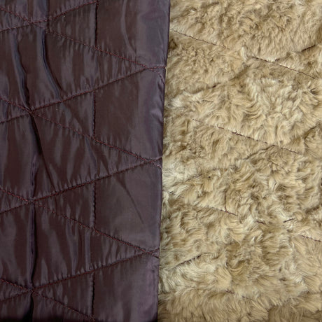 Quilted Class Wine Fur-lined diamond quilted nylon fabric CU
