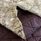 Quilted Class Wine Fur-lined diamond quilted nylon fabric Fold