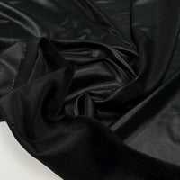 Fur Backed Faux Leather - Black