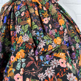 Gently Does It Viscose Floral Italian Black Multicoloured Dress Fabric CU