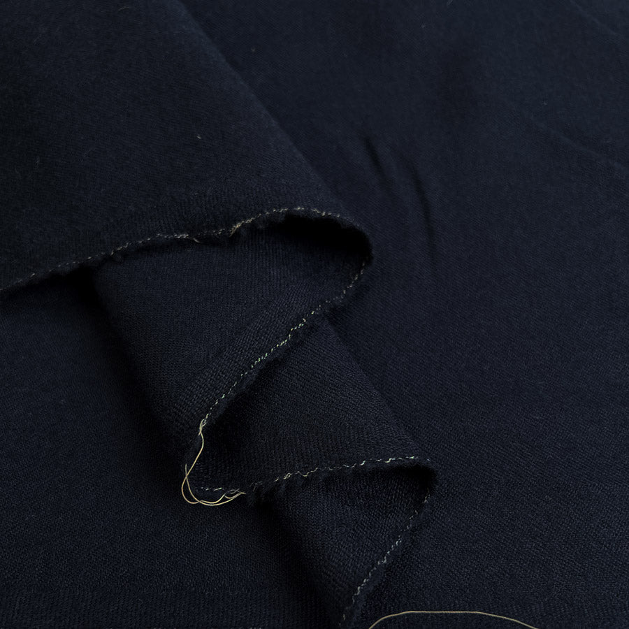 Ginsberg Wool Navy Plain Woven British Suiting Fabric Fold