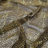 Grass Snake Viscose Khaki Green Black Sheer Woven Dress Fabric CU