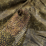 Grass Snake Viscose Khaki Green Black Sheer Woven Dress Fabric CU1