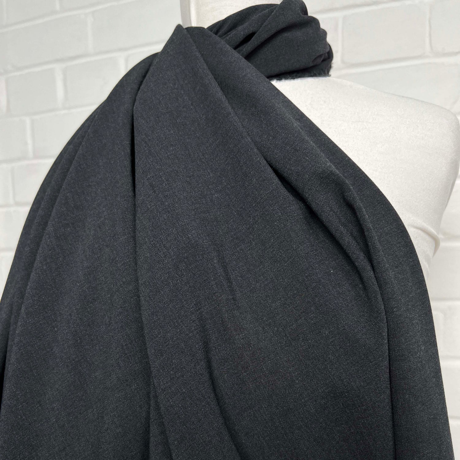 British Wool Elastane Blend Stretch Suiting Fabric Grey Matters Side