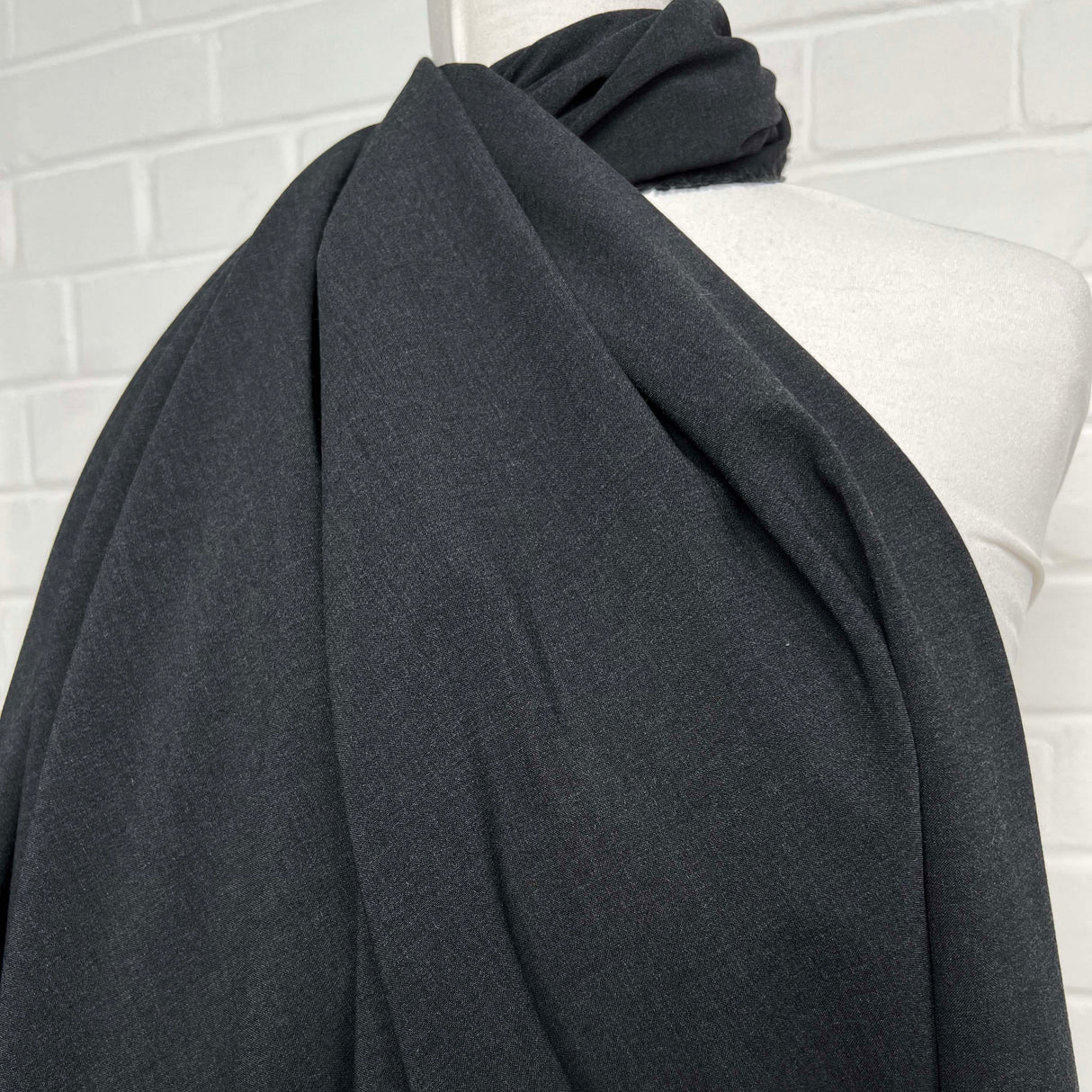 British Wool Elastane Blend Stretch Suiting Fabric Grey Matters Side