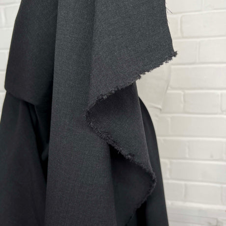 British Wool Elastane Blend Stretch Suiting Fabric Grey Matters Hang