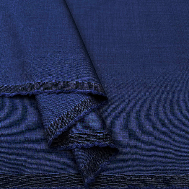 Hallelujah Suiting New Navy Wool  Mohair Fine Woven Fabric Fold