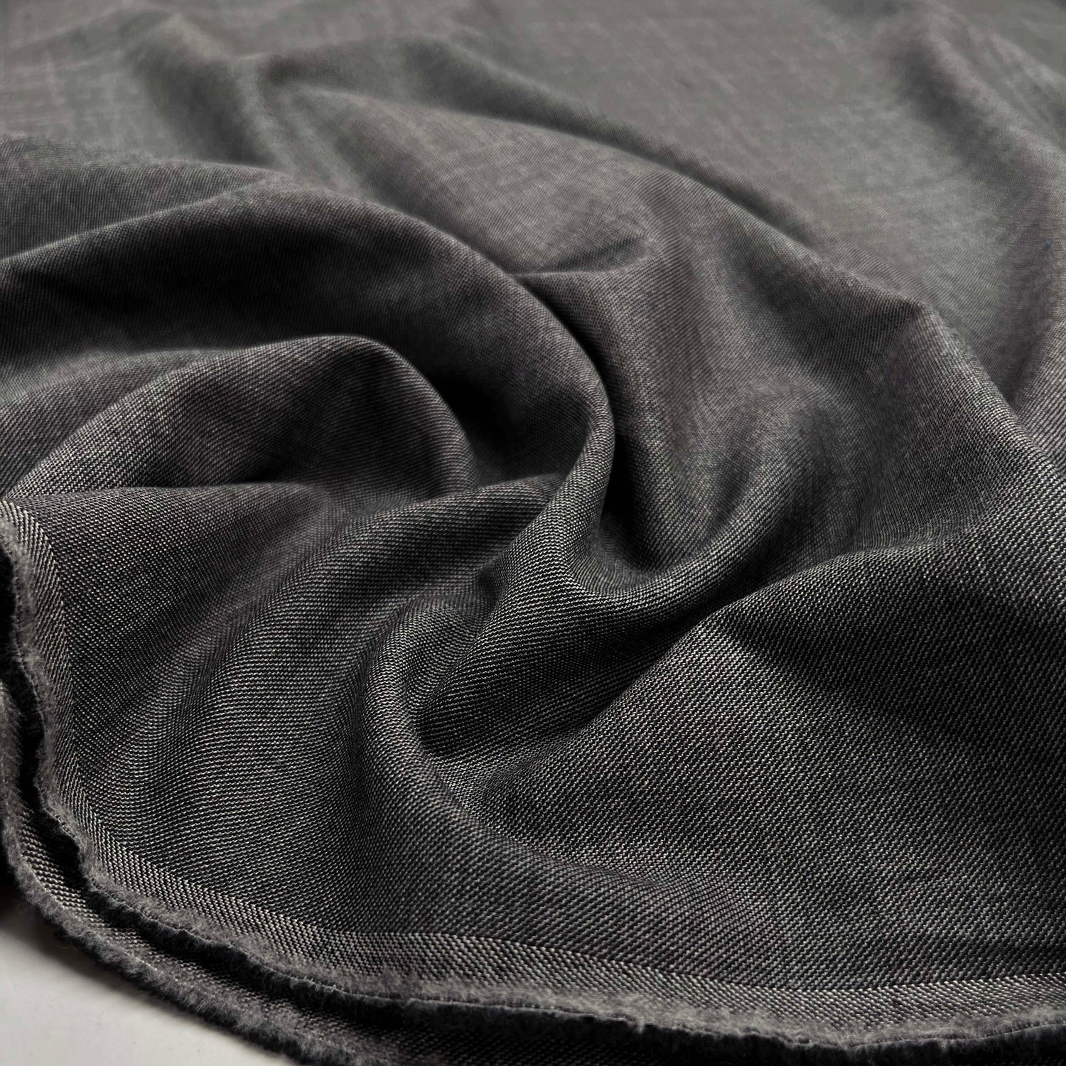 British Dark Grey Worsted Wool Suiting Fabric Hardcastle CU