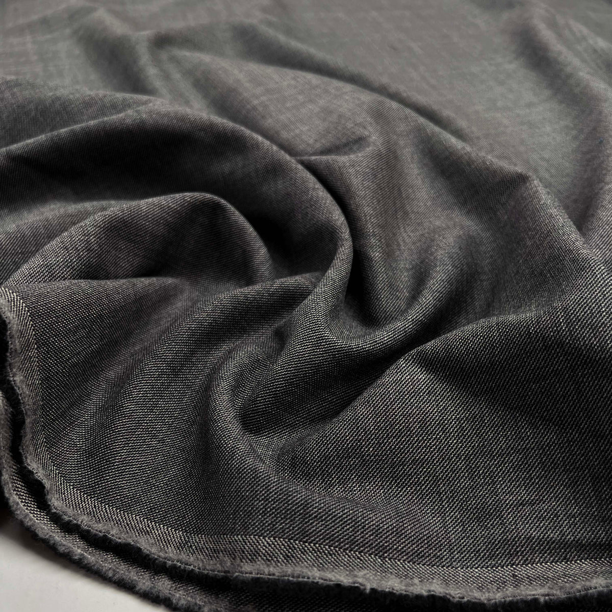 British Dark Grey Worsted Wool Suiting Fabric Hardcastle CU