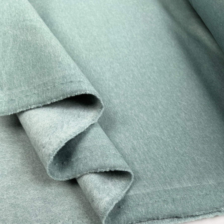 Heavy Jogging Dusty Mint Polyester Cotton Sweatshirt Fabric Fold