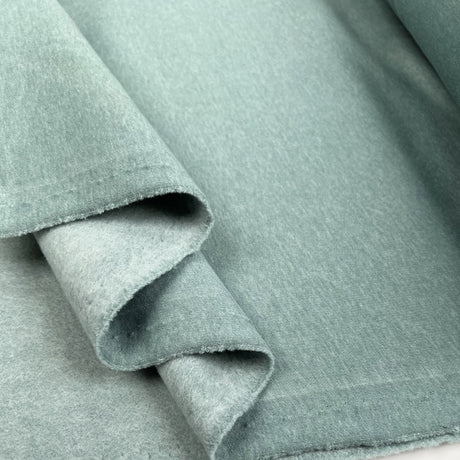 Heavy Jogging Dusty Mint Polyester Cotton Sweatshirt Fabric Fold