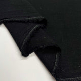 Black Viscose Linen Plain Woven Shirting Fabric  Hector - Jet Fold