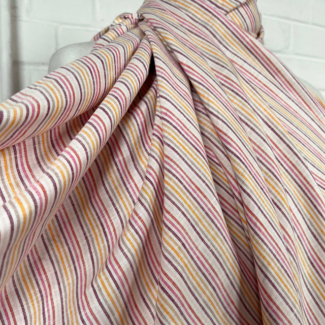Viscose Linen Blend Stripe Fabric Helter Skelter Candyfloss CU