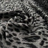 Hidden Agenda Wool Polyester Mix Black Grey Animal Leopard Print Brushed Coating Fabric CU