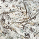 Hoffman Bali Cotton Lawn Dandelions Day Indonesian Cream Brown Floral Dress Fabric CU