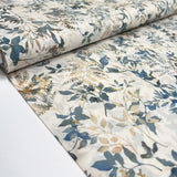 Hoffman Bali Cotton Lawn Ferns Day Indonesian Natural Blue Floral Dress Fabric Bolt