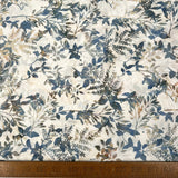 Hoffman Bali Cotton Lawn Ferns Day Indonesian Natural Blue Floral Dress Fabric Ruler