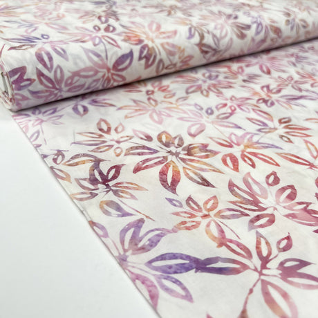 Hoffman Bali Cotton Lawn Lychee Bloom Indonesian Pink Cream Floral Dress Fabric Bolt