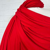 ITY Red Plain Polyester Knitted Stretch Jersey Fabric Side