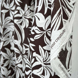 Brown Floral Print Cotton Voile Dress Fabric Island Breeze - Coconut Hang