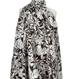Brown Floral Print Cotton Voile Dress Fabric Island Breeze - Coconut Mannequin