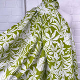 Green Floral Print Cotton Voile Dress Fabric Island Breeze Lime CU
