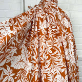 Orange Floral Print Cotton Voile Dress Fabric Island Breeze - Papaya CU