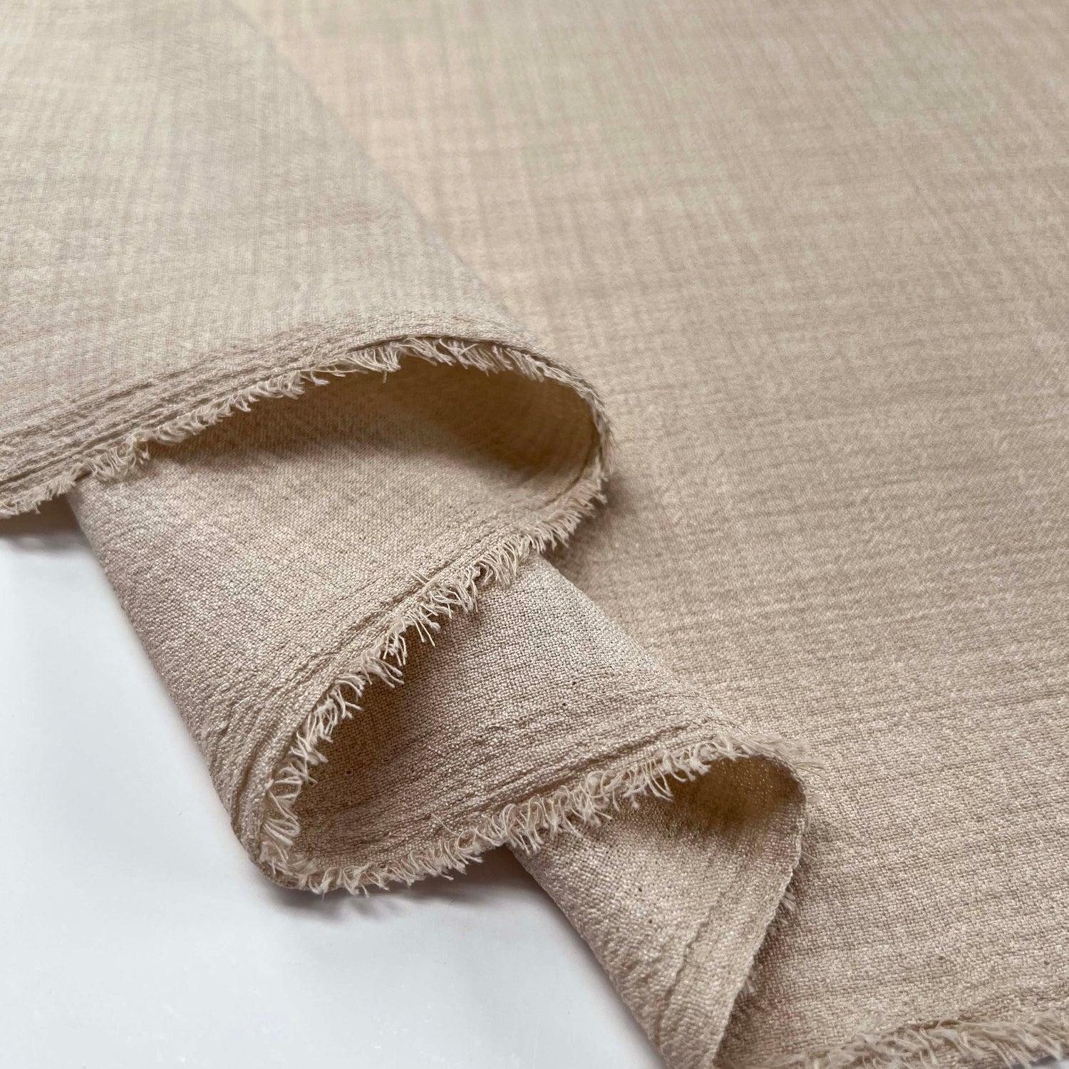 It's Not Pharaoh Polyester Cream Beige Textured Woven Dress Fabric Fold