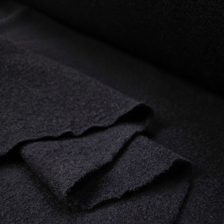 100% Wool Ex-Designer Coating Fabric Italian Boiled Wool Navy Fold