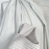 Black and White Spotted Viscose Fabric Italian Challis - Dottie CU