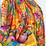 Orange Floral Print Viscose Dress Fabric Italian Challis Solara CU