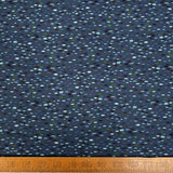 Italian Cotton Abstract Rain Blue Ex Designer Woven Dress Fabric Ruler
