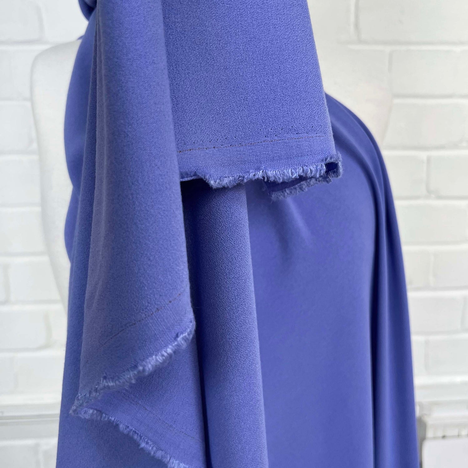 Medium Weight Stretch Dressmaking Fabric Italian Crepe Cornflower Hang