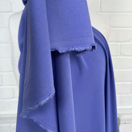 Medium Weight Stretch Dressmaking Fabric Italian Crepe Cornflower Hang