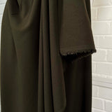Premium Textured Stretch Dressmaking Fabric Italian Crepe - Khaki Hang