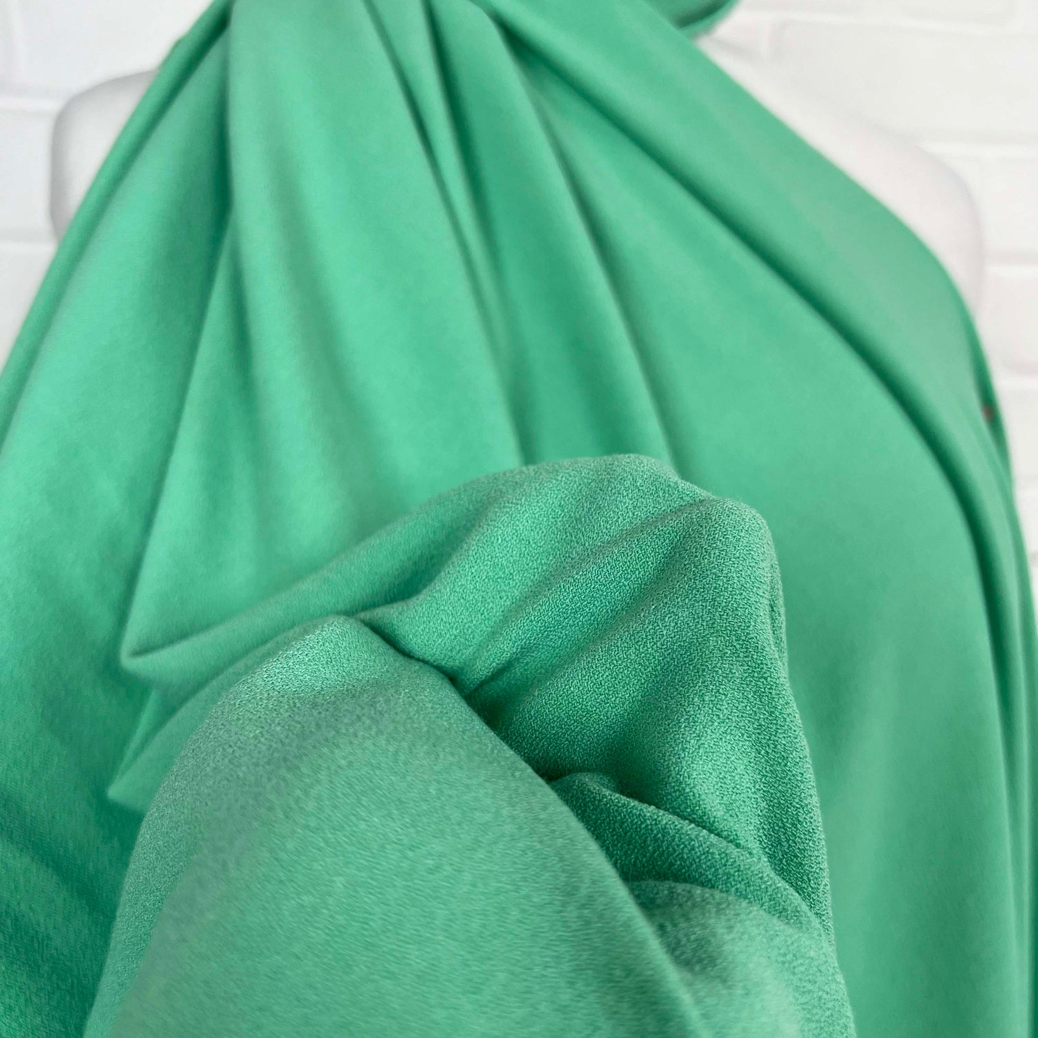 Soft Stretch Textured Dressmaking Fabric Italian Crepe Mint CU