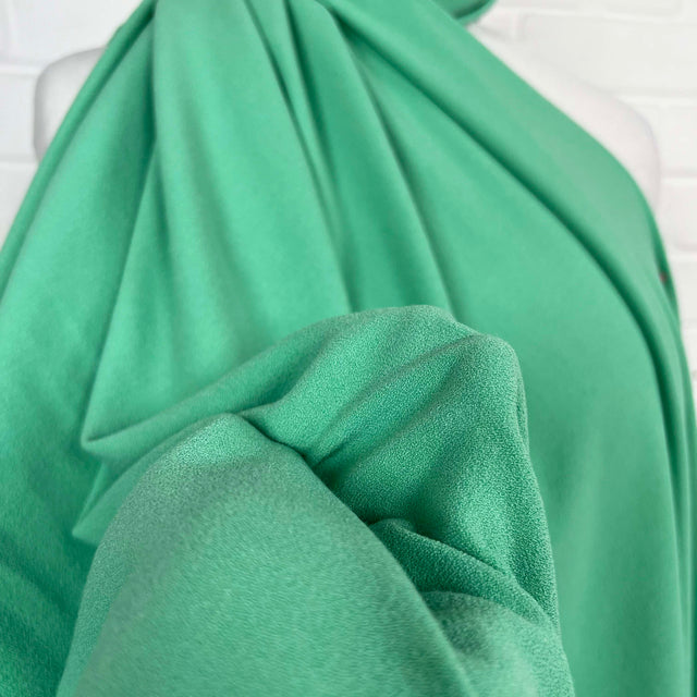 Soft Stretch Textured Dressmaking Fabric Italian Crepe Mint CU