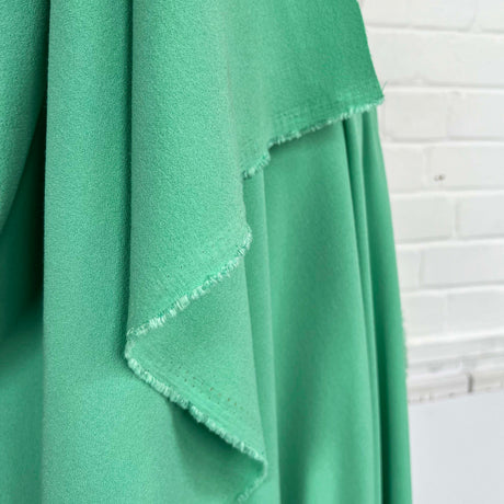 Soft Stretch Textured Dressmaking Fabric Italian Crepe Mint Hang