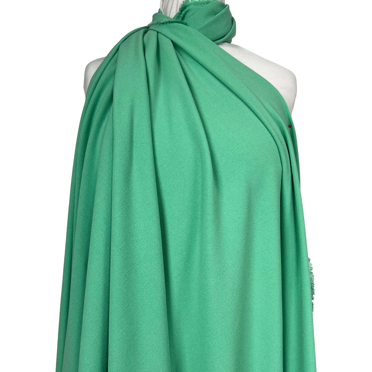 Soft Stretch Textured Dressmaking Fabric Italian Crepe Mint Mannequin