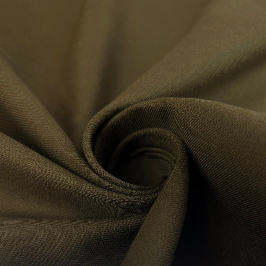 Italian Ex-Designer Cotton Twill Fabric Leoni Dark Khaki Twist