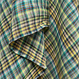 Ex-Designer Blue Gauze Shirting Fabric Italian Linen Bergamo Check Hang