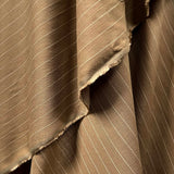 Ex-Designer Cotton Blend Dress Fabric Italian Linen Mix Brown Stripe Hang