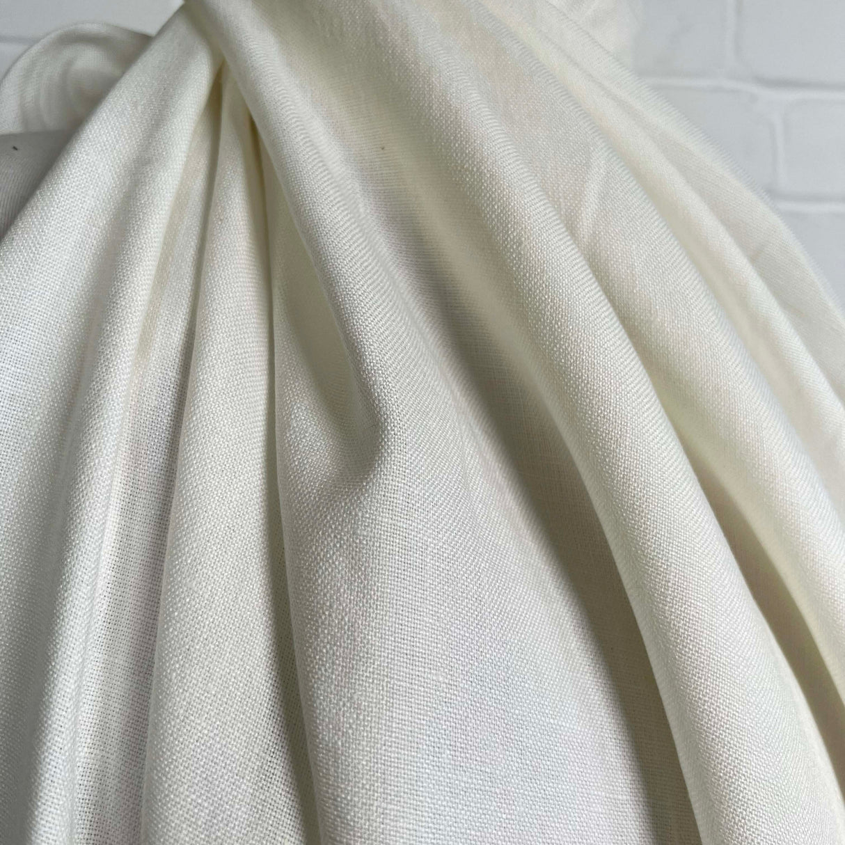 Italian Linen Puro Plain White Dress Fabric