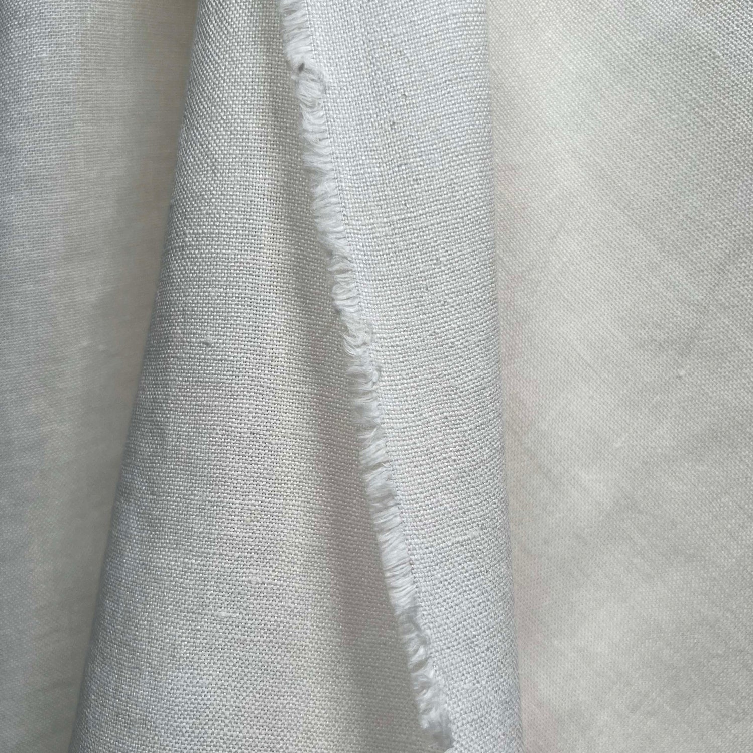 Italian Linen Puro Plain White Dress Fabric Hang