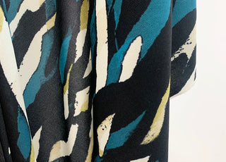 John Kaldor Polyester Knitted Fabric Black & Teal JK - Summer Rain Hang