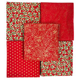 John Louden Christmas Cotton Fabric Fat Quarter Glitter Red Full