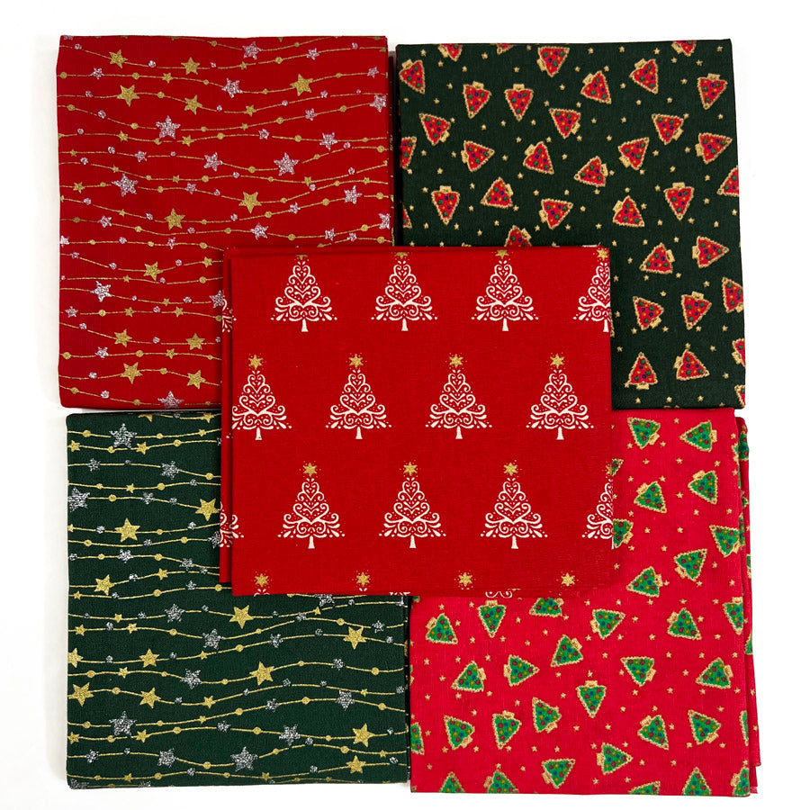John Louden Christmas Cotton Fabric Fat Quarter Trailing Star Full