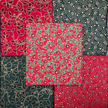 John Louden Christmas Fat Quarter Festive Foliage Bundle